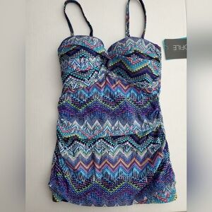Profile By Gottex Multicolored Tankini Swimsuit Top